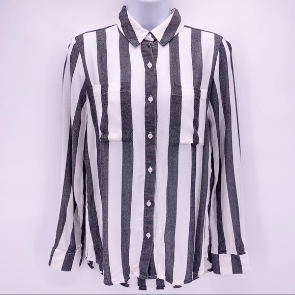 BP Pinstriped Collared Button Down Shirt Size XS - Picture 1 of 6